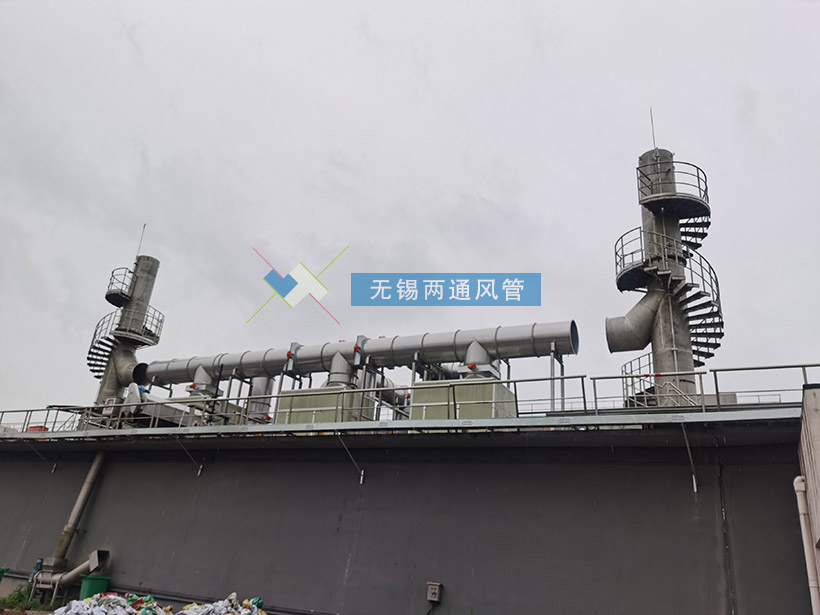 上海石洞口工程即將收工，不銹鋼自立式煙囪已全部安裝完畢